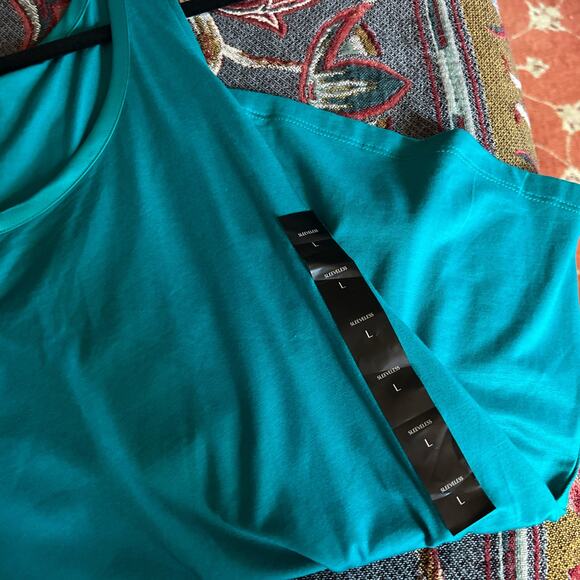 Banana Republic Womens Luxe Touch Tank Top Size L Green Satin Trim - Picture 3 of 8